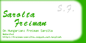 sarolta freiman business card